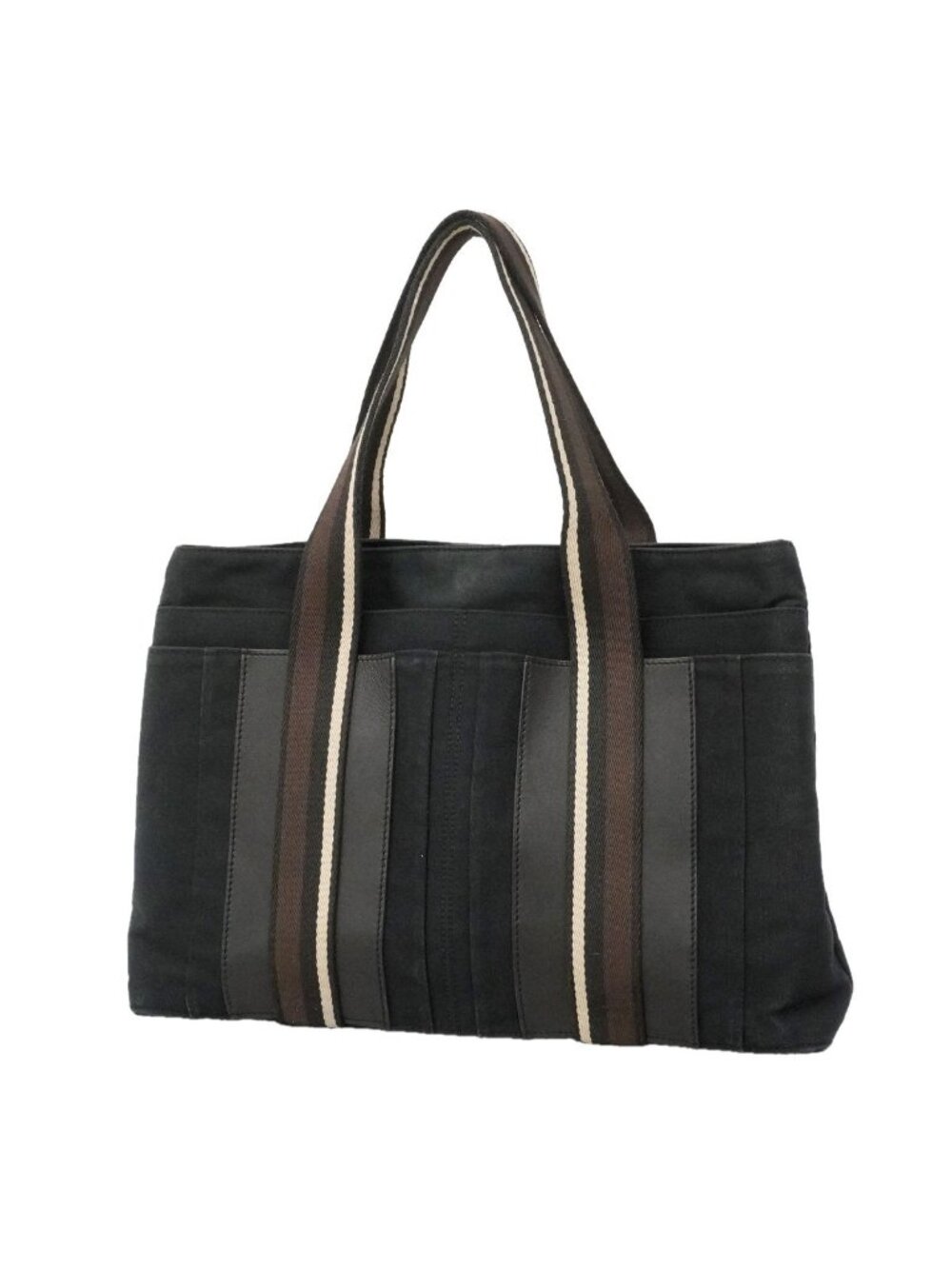 Hermes Tote Bag Troca Horizontal MM Canvas Black Silver